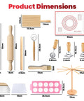 All In One Pasta Making Tools Set 14 Piece Kit With Drying Rack Ravioli Press Pasta Cutting Tools Beech Wood Rolling Pins Dimensions