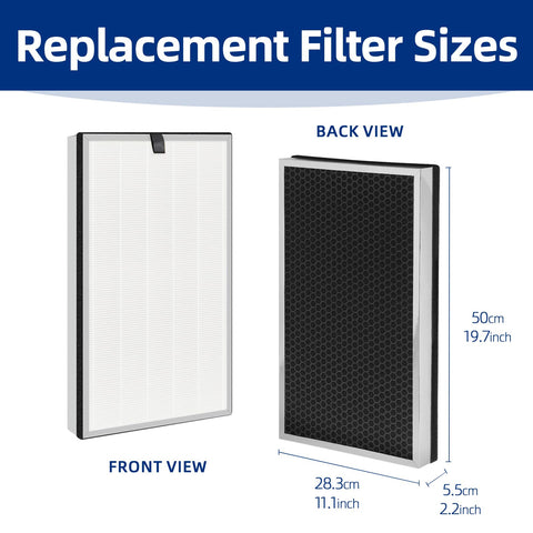 Air Purifier Replacement Filter For MA Series 112 V2.0 3 In 1 Filtration System Nylon Pre Filter Pleated Filter And Activated Carbon 2 Pack