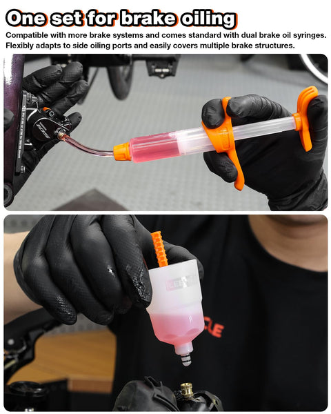 Brake Bleed Kit For Hydraulic Disc Brakes Pro Grade Quality Compatible With Shimano TEKTRO TRP 150ml Mineral Oil 10 Brass Connectors Clear Visual Oil Cup And Storage Base