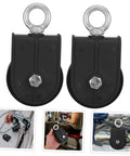 Two Pack Heavy Duty Swivel Lifting Pulley Wheel For Cable And Rope Systems Perfect For Gym Equipment Bearing Wheel For Fitness Machines And Strength Training Resistance Workouts Rehab Exercises, black metal