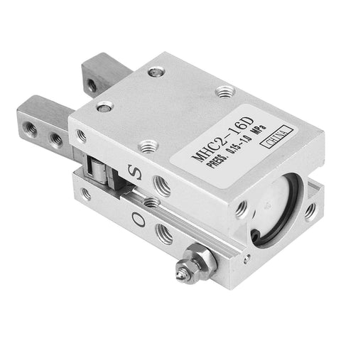 20mm Inner Diameter Wide Finger Parallel Pneumatic Gripper Air Operated With Industrial Cylinder, aluminum body, front view