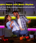Couple enjoying 100Ft Smart WiFi LED Strip Lights With Voice Control For Bedroom And Living Room, Music Sync Color Changing.