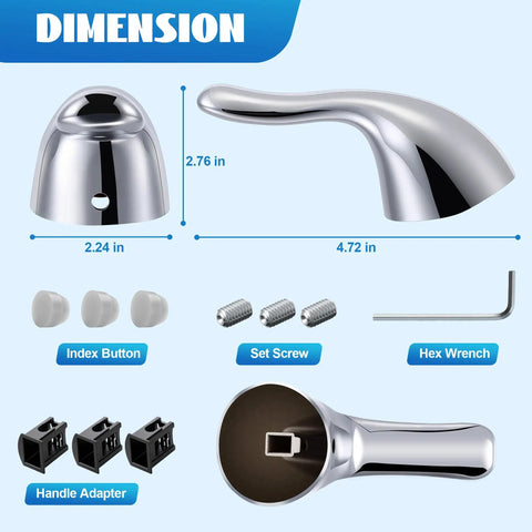 Dimensions of Lever Handle Kit and Screw Kit for Single Handle Pressure Balance Tub and Shower Faucets Polished Chrome Finish