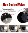 Flexible Air Duct Collector Arm With Hood For Smoke And Dust Extraction Pro-Grade 1.5M Length 100MM ID showing flow control valve