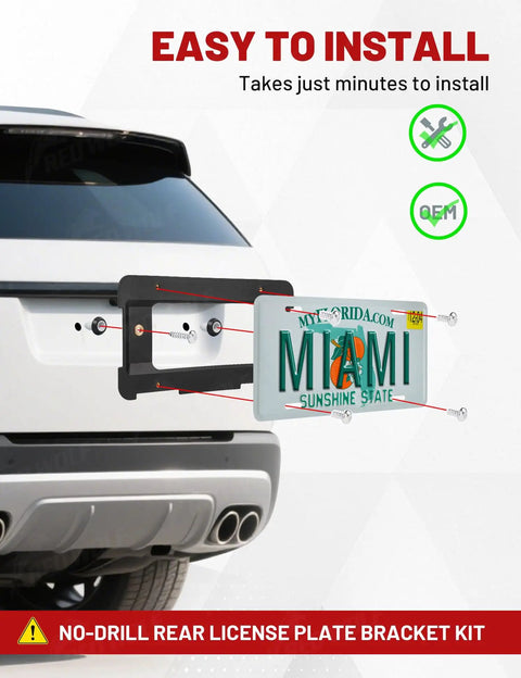 Rear License Plate Frame Bracket Mount For BMW 1 Series 2 3 5 6 X And Mini Cooper 2002 To 2024 Fits 51187160607 installation