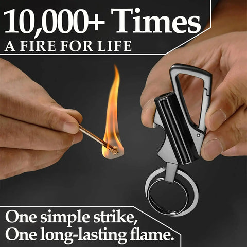 All In One Infinity Permanent Match Lighter With Keychain And Bottle Opener Windproof Waterproof Reusable Fire Starter for Camping and Survival