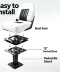 Two Piece 7 Inch Boat Seat Swivel With Flat Pedestal Base Black Marine Replacement Gear Delivering Smooth Full 360 Spin