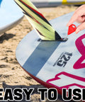 Six Piece Surf Fin Key And Twenty Four Screws Kit For Surfboard And Kayak Fin Replacement Installation And Removal Red All In One Tool accessory, red fin key on surfboard fin