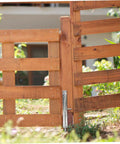 Top Tier Heavy Duty 10 Pack Stainless Steel Slide Bolt Latches For Securing French Doors Barn Sheds And Gates With No Sweat Install And Rock Solid Security Hold on a wooden gate.