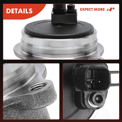 Close-up of Two-Pack Rear Wheel Bearing And Hub Assemblies With ABS For Ford Focus 2012-2018 showing components and build detail