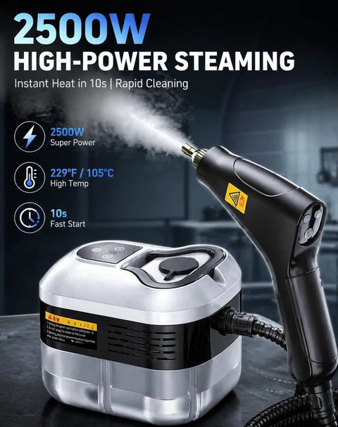 Beast Mode Handheld Steam Cleaner With 2500W Rapid Heat And 1800Ml Big Tank for efficient steam cleaning in 10 seconds.