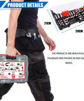 Front view of Twidec 110-piece stainless steel rubber-coated cable clamps set in handheld box