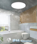 Bathroom with Six Pack 12 Inch Dimmable Flush Mount LED Ceiling Light 28W 3200LM 5000K Daylight White No Flicker Bright