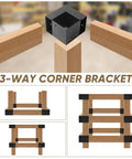Heavy Duty Workbench Bracket Kit 4 Pack With 3-Way Right Angle Corner Brackets For 4x4 And 2x4 Wood assembly demonstration
