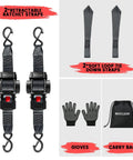 Heavy Duty Retractable Ratchet Straps 2 Inch By 13 Feet With 3307 Pound Break Strength Self Retracting Tie Down Straps For Trucks