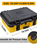 Rugged Waterproof Case For 20V Max Tire Inflator DCC020IB With Custom Foam Insert Dustproof And Shockproof Storage Bag dimensions