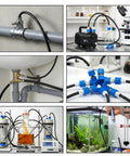 Beefy Silicone Vacuum Hose For Automotive Vacuum Lines, shown in various laboratory and aquarium setups, showcasing versatility.