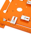 Heavy Duty Circular Saw Base Plate For Router Table Insert with orange base and metal mounts for precise woodworking cuts.