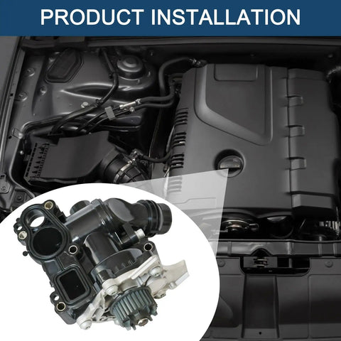 Complete Top Notch Thermostat And Water Pump Housing Assembly Compatible With Audi A3 A4 A5 A6 and car engine bay