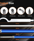 Product size and dimensions for Carbide Tipped Wood Turning Tools Set With Pro Grade Aluminum Grip Handles visible.