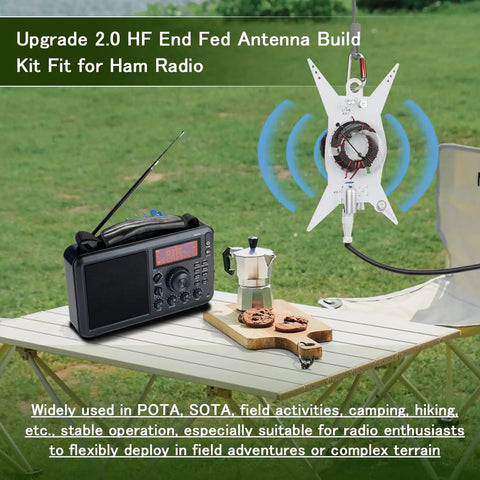 Dual Mode HF End Fed Antenna For Outdoor Use With 49 To 1 And 9 To 1 Configurations All In One End Fed Ham Radio Antenna