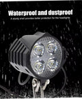 Lit Ebike Front Light With Horn For Night Riding Waterproof 4 Light Headlight With 3 Pin Connector under rain