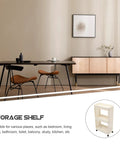 Hella Roomy Rolling Storage Organizer Cart With Smooth Plastic Shelves And Sturdy Rubber Wheels Sweet Beige Utility Shelf Rack in a modern setting.