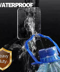 24 Pack Heavy Duty Self Adhesive Hooks Transparent Reusable Waterproof Wall Hangers displaying water resistance with heavy load