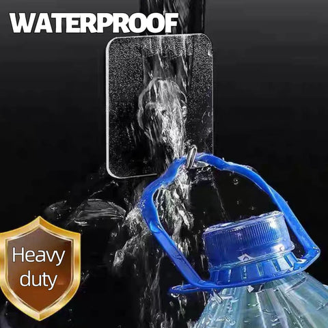 24 Pack Heavy Duty Self Adhesive Hooks Transparent Reusable Waterproof Wall Hangers displaying water resistance with heavy load