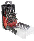 Pro Grade Brad Point Drill Bit Set With Chrome Vanadium Bits 29 Piece Imperial Range From One Sixteenth To One Half Inch Packaged