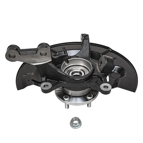 Front view of Front Steering Knuckles And Wheel Bearing Hub Assembly Replacement Kit For 2012 Through 2017 Toyota Camry SE And XSE Models Includes Two Knuckles For A Fast Reliable Front End Restore
