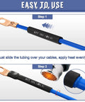 Pro Grade Heat Shrink Tubing Kit With Adhesive Lined 3 To 1 Ratio Marine Grade Shrink Wrap application process step-by-step.