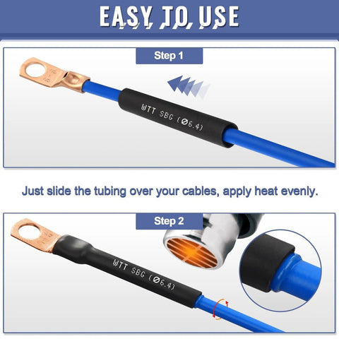 Pro Grade Heat Shrink Tubing Kit With Adhesive Lined 3 To 1 Ratio Marine Grade Shrink Wrap application process step-by-step.