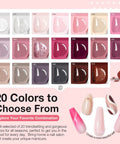 Dip Powder Nail Kit Starter With 20 Colors Including Clear Nude Pink Brown Glitter All Season Acrylic Dipping Powder