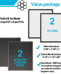 Replacement Filter Set For Levoit LV-PUR131 Series Air Purifiers 2 Pack H13 True HEPA And Activated Carbon Filters visual diagram