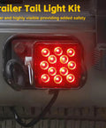Trailer Hitch Cover With 12 LED Lights For Brake And Tail Light Functions, 12V Running And Brake Light, Fits 2x2 Inch Receiver