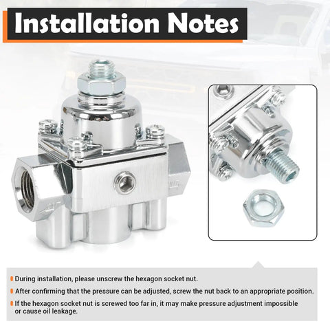 Adjustable Fuel Pressure Regulator With Gauge For Holley And Edelbrock Carburetors Dial In 4.5 To 9 PSI 3/8 NPT 1 In 2 Out