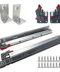 Undermount Soft Close Drawer Slides, 12 Inch Full Extension, 1 Pair, Built To Last Heavy Duty 70 Lb Load, Fits Five Eighths Inch Side Panels, Ideal For Custom Cabinets And Kitchen Drawers. with mounting brackets and screws