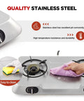 Cleaning Two Burner Portable Propane Gas Stove With Auto Ignition Stainless Steel Cooktop 19000 BTU Hr High Heat outdoor use