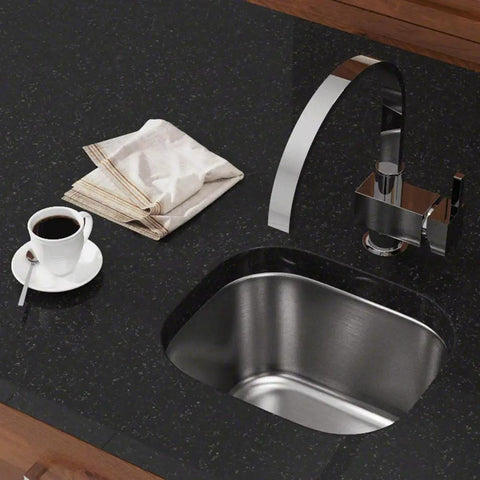 Undermount 15 Inch Stainless Steel Bar Sink With One Deep Bowl, Heavy Duty 304 Grade Steel, 18 Gauge Construction, Brushed Satin Finish