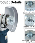 XLOCK M14 Thread Adapter Kit With Grinder Quick Change Nut installation on angle grinder with stainless steel components
