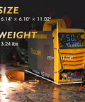 Plasma Cutter With Non Touch Pilot Arc, Dual Voltage 110/220V, 50 Amp Inverter, Large LED Display, sparks from cutting metal