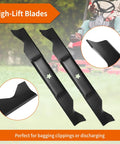 Hi Lift Mower Blades For 46 Inch Deck Fits Husqvarna YTH Series And Craftsman YT3000 Bagging And Level Cut With Extra Airflow