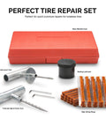 35 Piece Universal Heavy Duty Tire Repair Kit With Plugs For Cars Trucks Motorcycles ATVs And More Fast Fix A Flat Tire Kit, tools and case