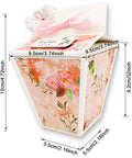 Milk Box Gift Box Die Cut Set For Paper Craft And Scrapbooking with floral design, dimensions noted, side view.