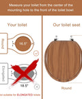 Round Toilet Seat Made From Molded Wood With Zinc Alloy Hinges For No Fuss Quick Install And Easy Cleaning Anti Pinch Design Natural Finish Durable Wooden Toilet Seat, 16.5-inch fit diagram