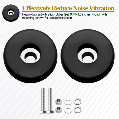 Heavy Duty Anti Vibration Rubber Feet 0.75 By 1.5 Inches Fits Air Compressors Generators Pressure Washers For Coleman Powermate Sanborn And More 4 Pack