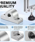Daily Driver 12 Pack Of 2020 Aluminum Extrusion Caster Brackets With M8 Hardware and Premium Anodized Finish for Rolling Workbenches and 3D Printer Carts, showcasing a heavy-duty aluminum caster mount.