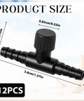 Product dimensions of Adjustable Aquarium Air Control Valve For Three Sixteenth Inch Airline Tubing Inline Flow Regulator 10 Pack