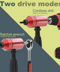 Rivet Nut Drill Adapter Kit With Dual Drive Modes Drill Or Ratchet For Fast Nutsert Installations Includes 270 Nuts And 36 Mandrels Red Finish